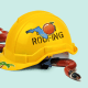 Photo illustration of a snake slithering underneath a hard hat. Florida and orange stickers are placed on the hat, text saying ROOFING peeks from underneath
