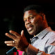 Herschel Walker, GOP candidate for the U.S. Senate for Georgia, speaks at a primary watch party, Monday, May 23 at the Foundry restaurant in Athens, Ga.