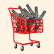 Photo Illustration: A shopping cart filled with guns