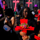 Image: A demonstration against violence and femicides on May 18, 2022 in the Zócalo of Mexico City.