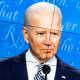 Television screens airing the first presidential debate between Joe Biden and Donald Trump are seen on Sept. 29, 2020, in Washington, D.C.