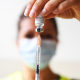 Image: A syringe with a dose of the Monkeypox vaccine at the Edison municipal vaccination center in Paris on July  27, 2022.