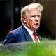 Former President Donald Trump departs Trump Tower on Aug. 10, 2022, in New York, on his way to the New York attorney general's office for a deposition in civil investigation.