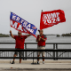 Supporters of former President Donald Trump rally outside Mar-A-Lago in Palm Beach, Fla., on Aug. 9, 2022.