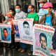 Relatives the missing students of the Ayotzinapa Teacher Training College demonstrate