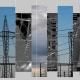 Photo illustration: Grid showing images of electrical substations along with thermal images of electrical equipment at a Duke Energy substation.