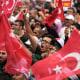 Turkish demonstrators chant during an anti-LGBTQ+ protest