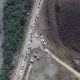 According to Maxar this satellite image appears to show a traffic jam near the Russian border with Georgia on Sept. 25, 2022.