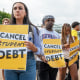 Student loan debt activists rally outside the White House