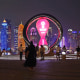 The countdown clock in the Qatari capital Doha ahead of the FIFA 2022 football World Cup on Oct. 11.