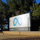 A sign of the Meta logo at the company's headquarters in Menlo Park, Calif. 