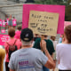 Protesters gather outside the state house in opposition to a proposed abortion ban, in Columbia, S.C.