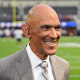 Tony Dungy of NBC Sports during an NFL game between the Los Angeles Rams and the Buffalo Bills on Sept. 8, 2022, in Inglewood, Calif.
