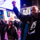People protest in New York on Jan. 27, 2023, following the release of body cam footage showing Memphis police beating Tyre Nichols, who later died.