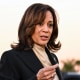 Vice President Kamala Harris speaks after paying tribute to the victims of the mass shooting in Monterey Park, Calif., Jan. 25, 2022.