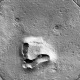 Imagen de Marte que parece la cara de un oso.