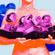 Photo Illustration: An abstraction of an archival photo of Beyoncé holding an armful of Grammy Awards