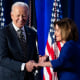 UNITED STATES - MARCH 11: President Joe Biden greets  Speaker of the House Nancy Pelosi, D-Calif., and Democratic Caucus Chair Hakeem Jeffries, D-N.Y., before Biden addressed the House Democratic Caucus Issues Conference in Philadelphia, Pa., on Friday, March 11, 2022.