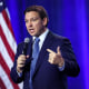 Florida Gov. Ron DeSantis at the Iowa State Fairgrounds on March 10, 2023, in Des Moines.