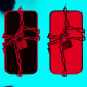 Photo illustration of phones with chains and locks around them, cast in red.