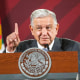Mexican President, Andres Manuel Lopez Obrador speaks during his daily briefing conference at National Palace on March 14, 2023 in Mexico City.