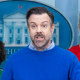Jason Sudeikis speaks alongside fellow castmates from Ted Lasso at the White House on March 20, 2023.