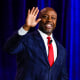Sen. Tim Scott, R-S.C., speaks at the Republican Jewish Coalition Annual Leadership Meeting in Las Vegas on Nov. 19, 2022.