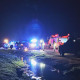 Emergency personnel survey damage from a tornado in Silver City, Miss.