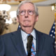 Senate Minority Leader Mitch McConnell speaks during a press conference at the Capitol in Washington, D.C.