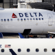 A Delta plane at LAX on April 5, 2018.