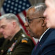 Defense Secretary Lloyd Austin speaks during a meeting with at the Pentagon in Washington, D.C.