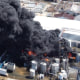 A fire at the Pinova plant in Brunswick, Georgia, on April 15, 2023, sent a large plume of smoke into the air.