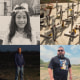 Images: Jacklyn Cazares; memorial crosses outside of Robb Elementary School in Uvalde; Jacklyn's uncle Jesse Rizo; and Jacklyn's father, Javier Cazares. 