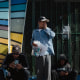 Juan José Rivera stands outside the Sacred Heart Church in El Paso, Texas