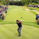 Phil Mickelson tees off on the 1st at the LIV Golf Invitational on June 9, 2022 in St Albans, England. 