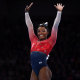 Simone Biles during the FIG Artistic Gymnastics World Championships in Stuttgart, Germany