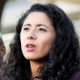 FILE - Harris County Judge Lina Hidalgo, center, flanked by Houston Police Chief Troy Finner, left, and U.S. Rep. Al Green, right, speaks during a news conference, Nov. 6, 2021, in Houston. Hidalgo, a Democrat who has built a rising national profile as the leader of Texas' largest county, announced Monday, Aug. 7, 2023, that she was taking a temporary leave of absence for treatment of clinical depression. (AP Photo/Michael Wyke, File)