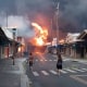 Smoke and flames fill the air from raging wildfires in Lahaina, HI