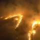 Aerial view of Maui wildfire.