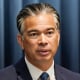 California Attorney General Rob Bonta fields questions during a news conference on Aug. 28, 2023, in Los Angeles. 