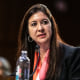 Adriana Kugler, member of the Board of Governors of the U.S. Federal Reserve, nominee for U.S. President Joe Biden, during a Senate Banking Committee nomination hearing on June 21, 2023.