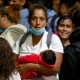 Members of the Cumales/Suarez family (kids age 13, 12, 8, 3 and month old -No first names given) from Venezuela along along with dozens of other migrants/immigrants families are seen arriving from Texas at the Port Authority Bus Terminal early Wednesday Sept. 6, 2023. Accordingly to activist Power Malu from the organization Artists, Athletes and Activists New York City has removed the MTA buses from transporting immigrants from the bus terminal to the Roosevelt hotel Processing Center forcing the activists to hire Uber, Lift mini vans to transport the immigrants.