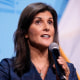 Republican presidential candidate Nikki Haley in Des Moines, Iowa, on Sept. 16, 2023. 
