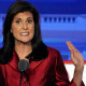 Image: Nikki Haley and Vivek Ramaswamy spar during the Republican presidential debate in Simi Valley, Calif., on Wednesday night.
