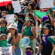Women participate in an abortion-rights demonstration during the Day for Decriminalization of Abortion, in Mexico City on Sept. 28, 2023. 
