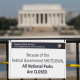 A sign announcing the closing of all national parks is posted outside the Lincoln Memorial in Washington
