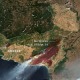 Satellite imagery showing the burn area of wildfires that burned in Greece from Aug. 19 to Sept. 14.