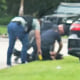 Police officers arrest Le’Keian Woods in Jacksonville, Fla., on Sept. 29, 2023.