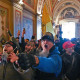 Supporters of President Donald Trump protest inside the Capitol on Jan. 6, 2021.