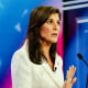 Republican presidential candidate and former U.N. Ambassador Nikki Haley speaks during the third Republican presidential primary debate in Miami, Fla. on Nov. 8, 2023.